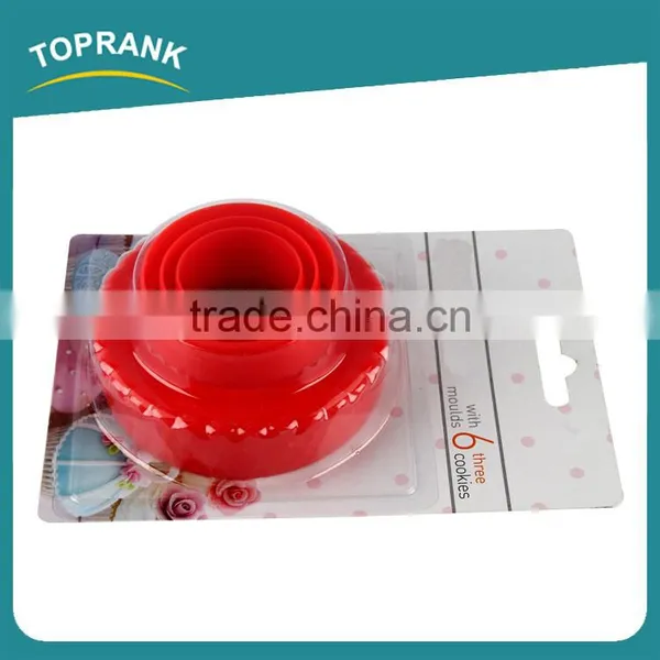 Toprank Customized Children Cake Making Tools 3pcs Round Cookie Stamp Set Cookie Cutter Set photo-3