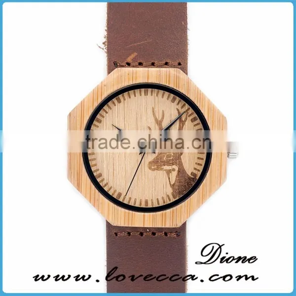 Private Label Your Own Logo Leather Band Wristwatch Wholesale Wood Watch photo-4