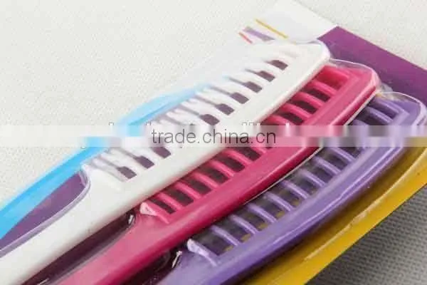 Staggered Comb With Hanging Hole/3PC Plastic Hair Brush photo-4