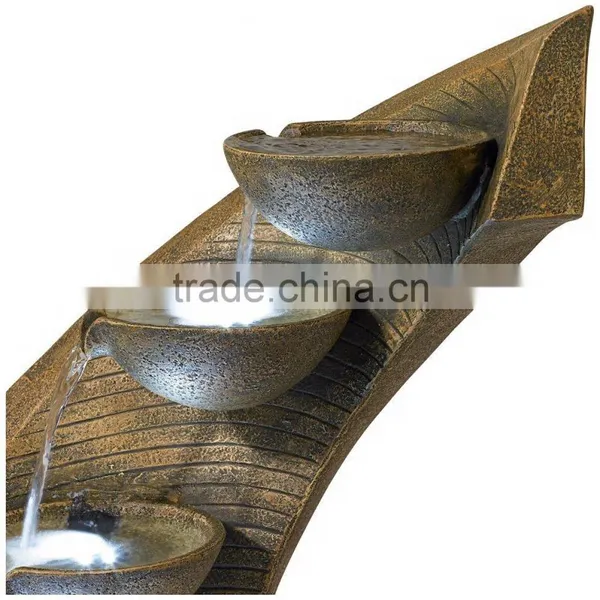 Modern Curved Cascading Zen Fountain With LED Light photo-5