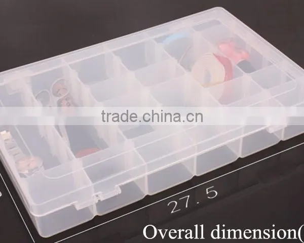 36 Compartments Clear PP Plastic DIY Tool Organizer Storage Box With Adjustable Dividers photo-2