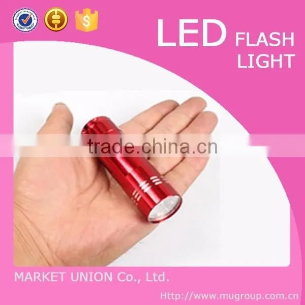 Aluminum LED Flash Light, Metal Flashlight, Micro Led Flashing Light, Led Light for Nine Bulbs With Battery photo-5