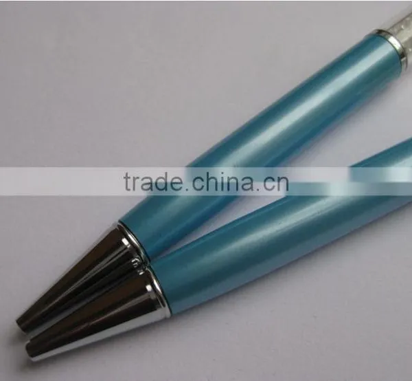 Competitive Price Metal Blue Crystal Diamond Ball Pen for Wedding/promotion photo-2