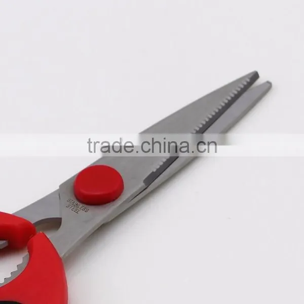 Stainless Steel Comfortable Red Handle Kitchen Shears photo-3