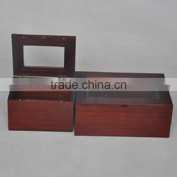 Factory Price Wooden Tea Box With Glass Top, Glass Lid Wooden Tea Box, Handmade Wooden Tea Box photo-4