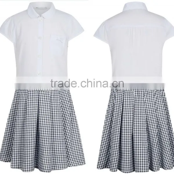 WHOLESALE School Uniform Patterns Girls School Gingham Dress photo-2
