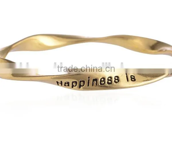 Reach for the Stars Small Crystal Charm Bangle Popular Women Twist Bangle Fashion Design Metal Bangle photo-2