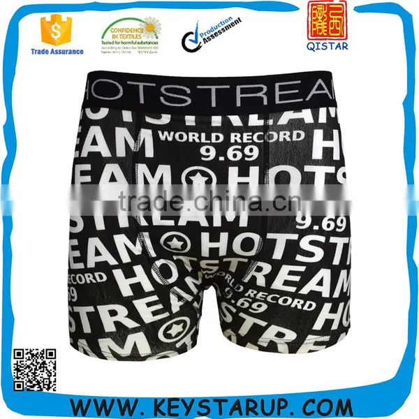 Plastisol Letters Printed Man's Underwear Boxer Cotton Fabric Briefs Shorts photo-4