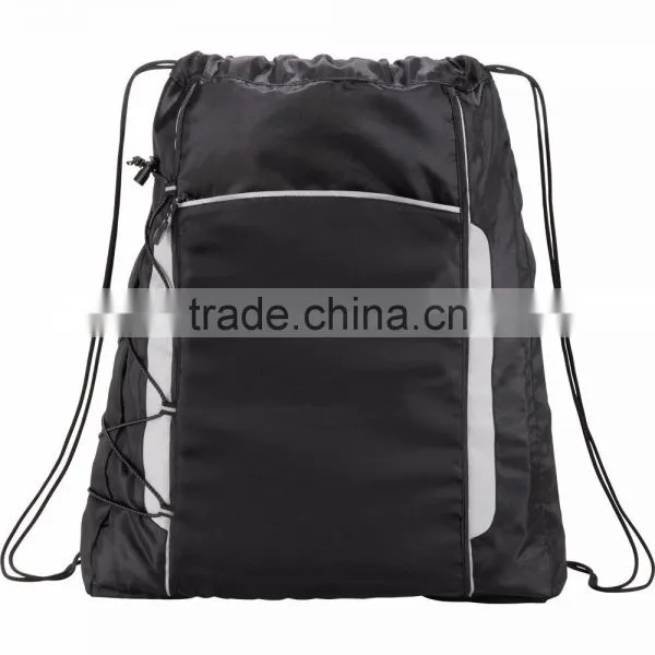 ShockWave Drawstring Backpack - Has Open Main Compartment With Cinch Top and 5" Gusset and Comes With Your Logo. photo-5
