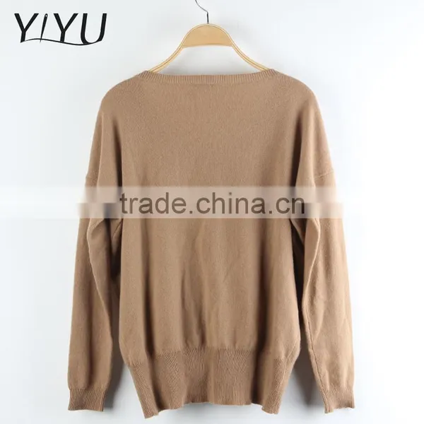 Ladies Spring Khaki 100% Cashmere Pullover Sweaters on Sale photo-2