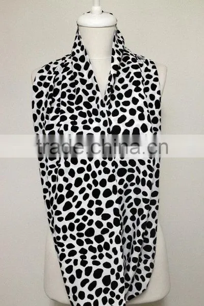 Black on White Polka Dots Infinity Scarf, Circle Scarf, Loop Scarf, Scarves, Spring - Fall - Winter Fashion photo-6