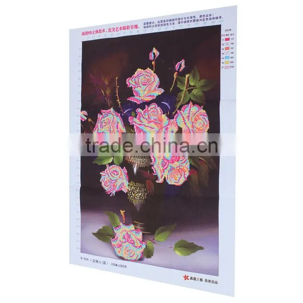 5D Diy Diamond Painting Cross Stitch Rose Flower Diamond Embroidery Resin Round Diamond Crafts Wall Sticker Blue Rose Home Decor photo-5