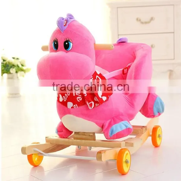 children ride on animal toy, body Plush Trojan, plush rocking horse