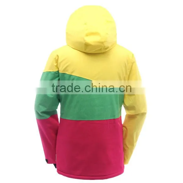 Orange Women Waterproof Quilted European Ski Jacket Wholesale photo-3