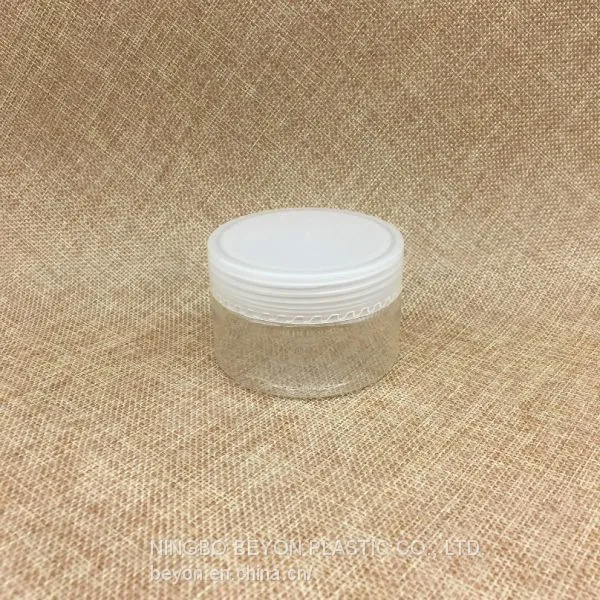 100g Empty Transparent Plastic PET Round Mask Jar With Silver Aluminum Cap photo-4