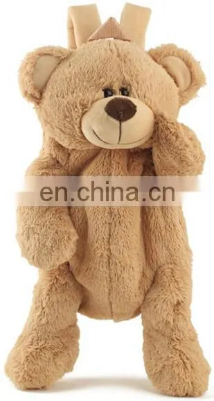 Cheap Custom Stuffed Brown Bear Plush Teddy Backpack Bag photo-3