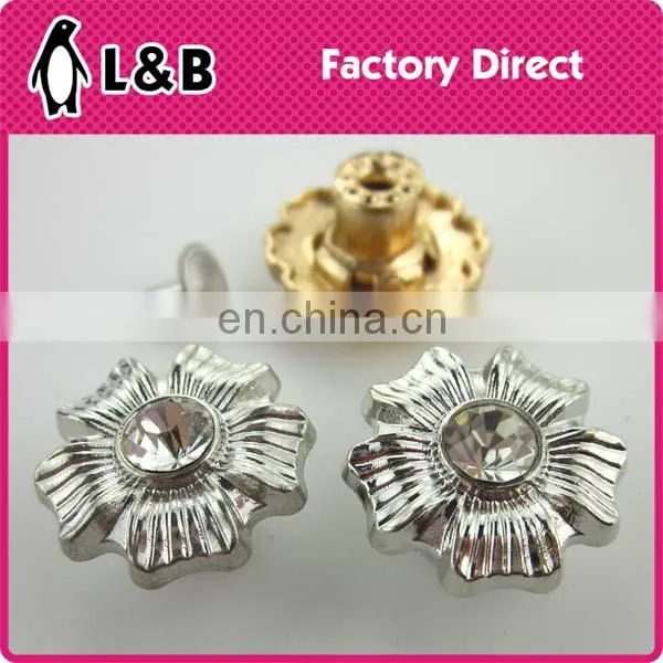 Latest Design Fashion 20mm Alloy Metal Strass Metal Buttons for Jeans photo-6