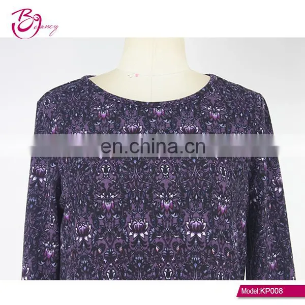 GuangZhou Supplier Vintage Printing Pattern Plus Size Frill Hem Ropa Mujer Blouse for Middle Age Woman photo-5