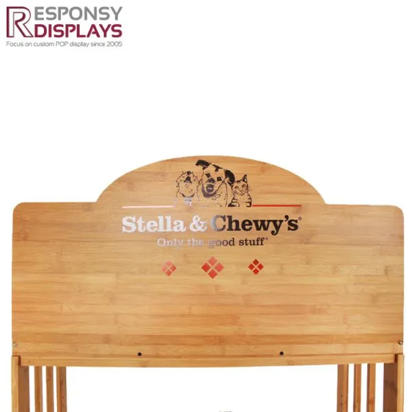 Hot Sale Customized 5 Layer Bamboo Floor Display Stand for Pet Products photo-5