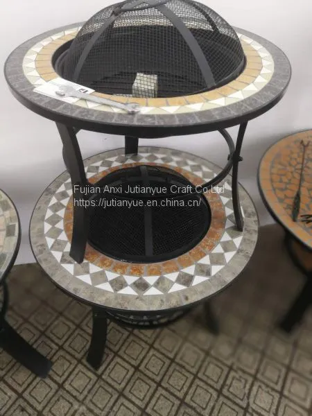 Outdoor Metal Brazier Square Table Firepit Garden Patio Heater/BBQ/Ice Pit With Waterproof Cover (Fire Pit & Grill) photo-3