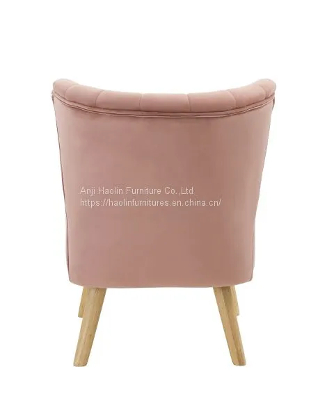 Velvet Upholstered Armless Accent Chair ,Single Leisure Chair for Living Room photo-3