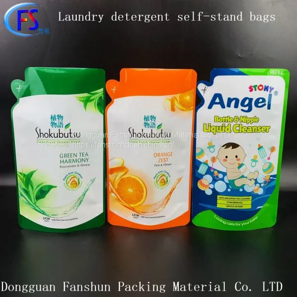 Composite Color Printing Plastic Self-supporting Bag Detergent Powder Self-sealing Self-supporting Bag Special-shaped Plastic ba photo-2