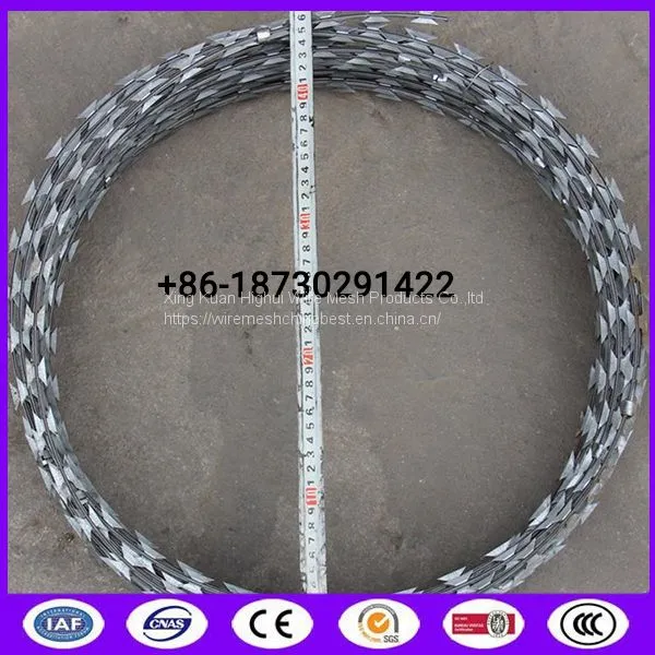 Silver Color Coiled Razor Barbed Wire , Spiral Barbed Wire Sample Avaliable photo-4