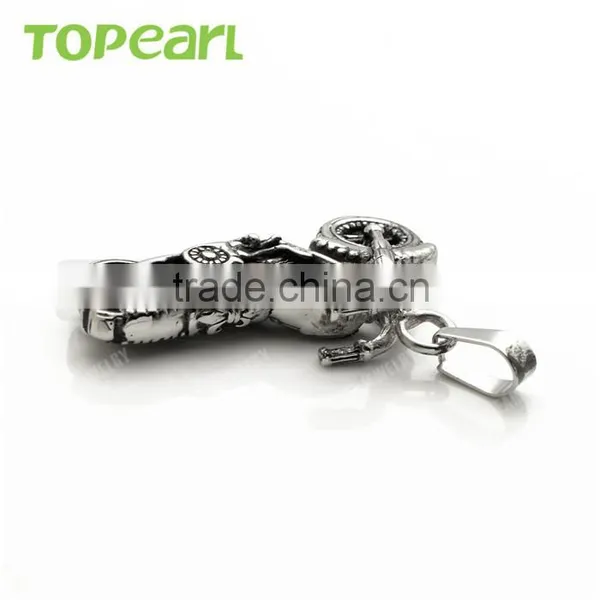 Ghost Rider Skull Motorcycle Biker Pendant Stainless Steel Vintage Black MEP724 photo-4