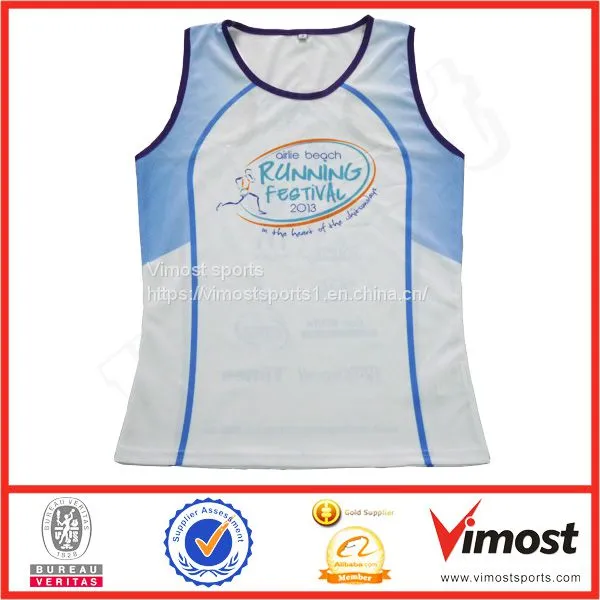 Round Neck Customized Sublimation Running Singlet of New Style