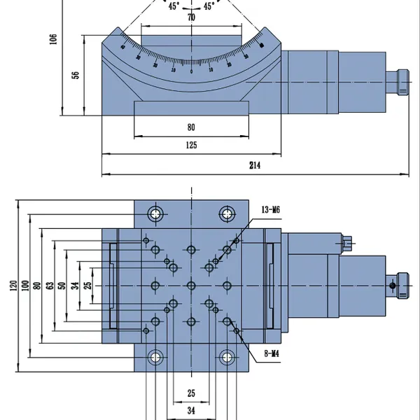 Electric High-precision Angle Table Swing 45 ° Cross Guide Rail Pitch Arc Swing Table Angle Measuring Instrument Swing Angle Measuring Instrument photo-2