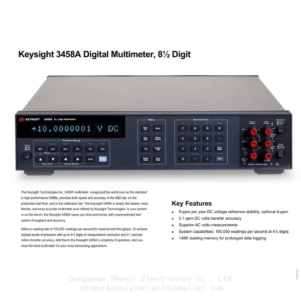 Оригинальные новые ключи Keysight 3458A 8,5-разрядный цифровой вольтметр метрологического класса с полным набором тестовых проводов и сетевым кабелем, сертификат поверки, в наличии