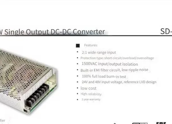 Dc/dc Converter Sd-150 Meanwell Step-up and Step-down Power Supply