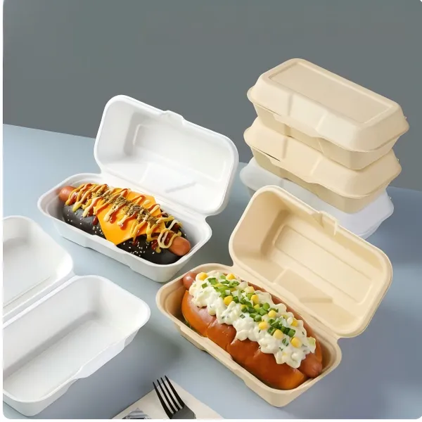 Restaurant Takeaway Meal Tray, Molded Pulp Bagasse Fiber, 100% Compostable, Hot & Cold Food Use