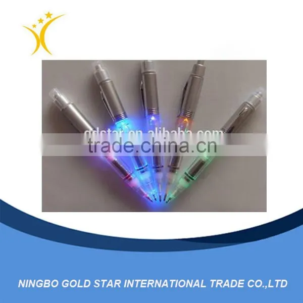 Plastic Promotional Gift Multi LED Light Pen/plastic Pen