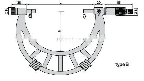 10% off Hot Sale Ouside Micrometer With Interchangeable Anvils 3206-100A 0-100mm in Stock photo-4