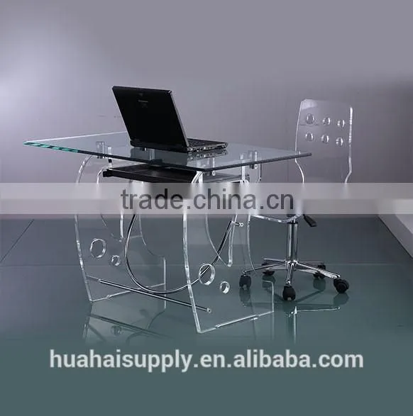 Fashionable design acrylic computer desk and chair set