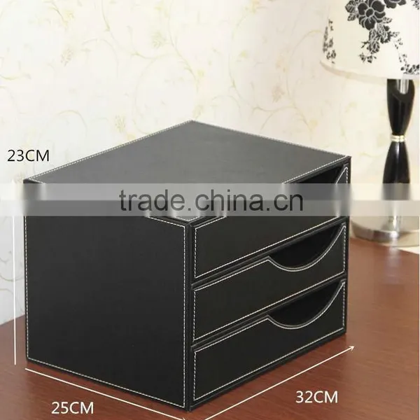 Home & Office Stationery ,hot Sell Pu Faux Leather 4 Drawer Sorter Desk Orgainser photo-5