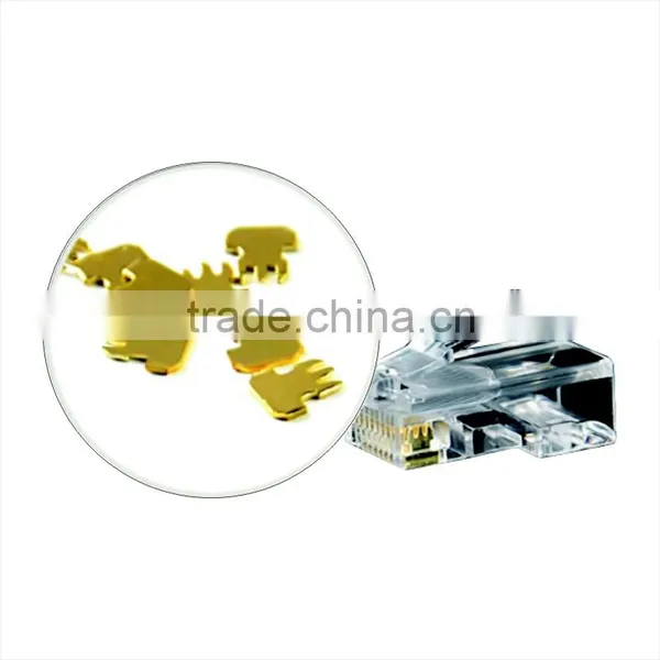 JVCOM RJ45 UTP Modular Plug for Cat6 Cable Connector Plug Gold-Plating Solid Pure Copper Nickelplate photo-3