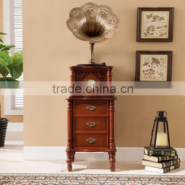 Manufacturers Shipping Vinyl Phonograph Machine Antique Retro Wooden Decoration Style of a Bluetooth Radio CD Player photo-3
