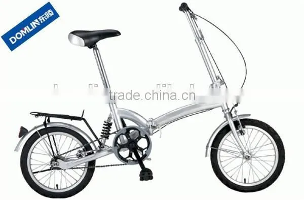 aluminum alloy frame single speed 16 inch folding bike with rear suspension