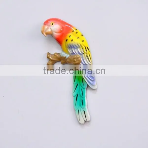 5 Inch Plastic Pearl Powder Flat Parrot Birds Fridge Magnet, Handicraft Wall Hanging photo-2