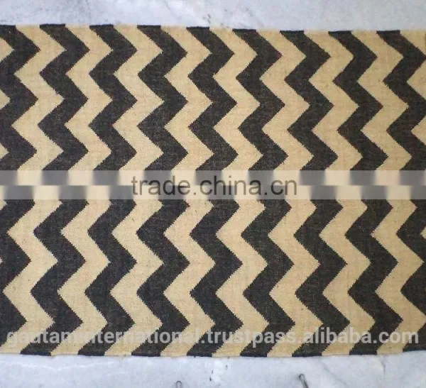 Chevron Wool Jute Kilim Rugs