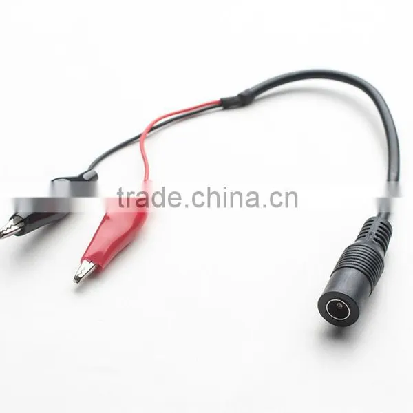 2.1mm DC Barrel Jack to Electric Alligator Clips With Wire