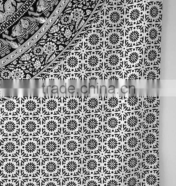 White Mandala Wall Hanging Large Elephant Mandala Tapestries photo-2