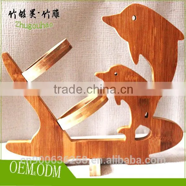 Bottle Shape Single Bamboo Red Wine Rack photo-6