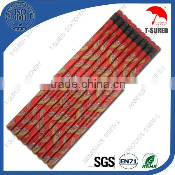 7 Inches School Wood Pencil With Red Eraser