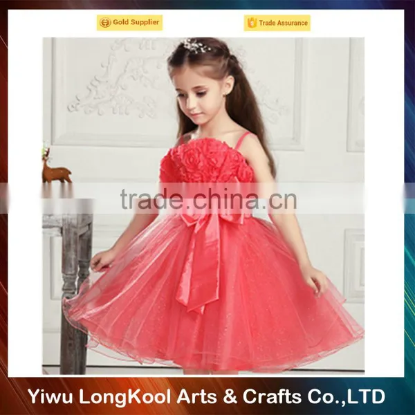 2016 Korean Design Baby Girl Wedding Dress Pink Flower Girl Dress photo-2