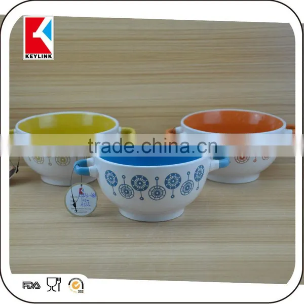 Creative Ceramic Items Ceramic Soup Bowl With Handle