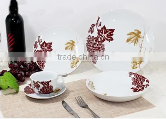 20pcs Coupe Porcelain Dinner Set With Decal photo-6