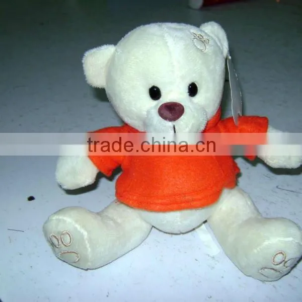 20cm Cheap Cute Soft White Plush Teddy Bear With Red Skirt